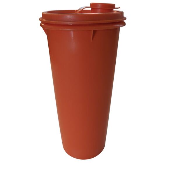 VTG Tupperware Orange 9" Beverage Juice Container 262-13 Flip Top Lid 603-4 - Picture 1 of 8
